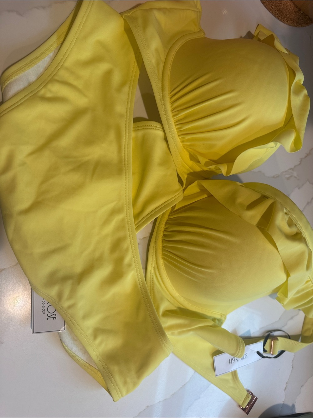 ASOS lemon Yellow in person Ring Detail Bikini Top